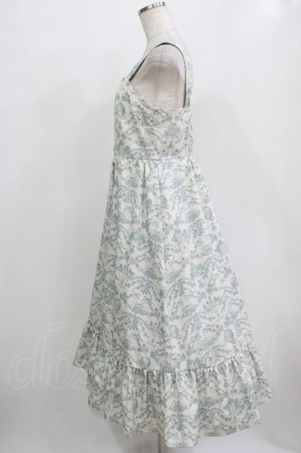 画像2: m petit by misako / MSKトワルドジュイジャンパースカート M オフ/サックス H-25-12-20-018-LO-SK-NS-ZH (2)