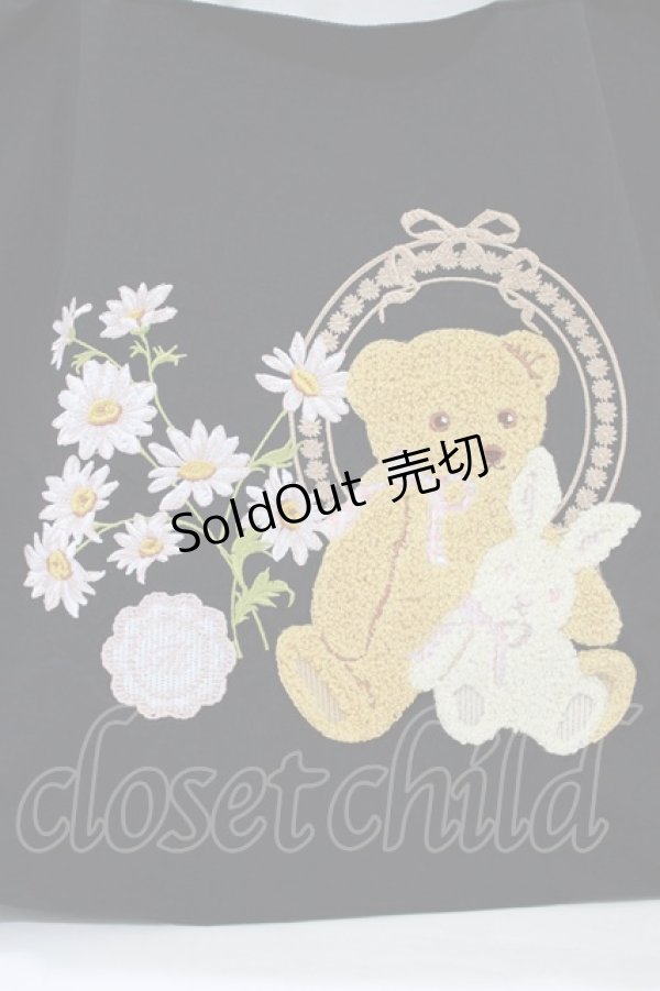 画像5: m petit by misako / くま刺繍ショッピングバッグ  ブラック H-25-12-21-003-LO-ZA-NS-ZH (5)