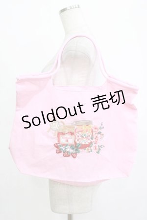 画像: m petit by misako / ジャム刺繍ショッピングバッグ  ピンク H-25-12-21-004-LO-BG-NS-ZH