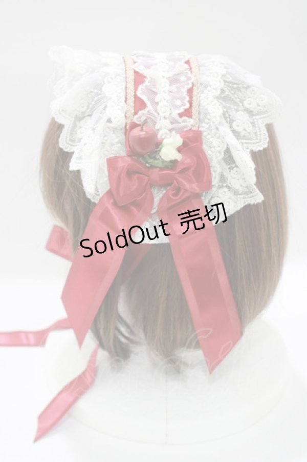 画像2: BABY,THE STARS SHINE BRIGHT / りんご姫ヘッドドレス  エンジ H-25-12-21-043-BA-AC-NS-ZH (2)