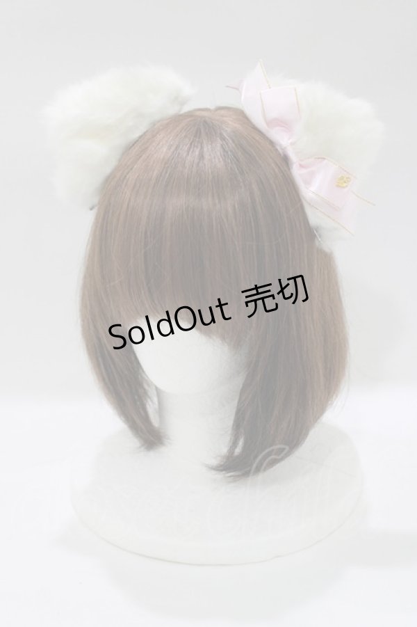 画像1: BABY,THE STARS SHINE BRIGHT / ねこみみクリップ  オフ白/ピンク H-25-12-21-044-BA-AC-NS-ZH (1)