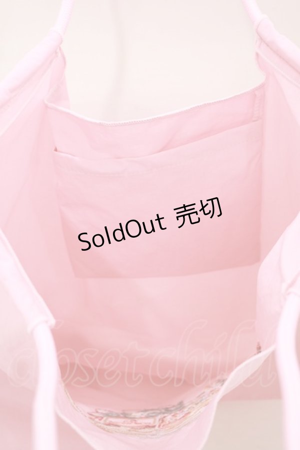 画像4: m petit by misako / ジャム刺繍ショッピングバッグ  ピンク H-25-12-21-004-LO-BG-NS-ZH (4)