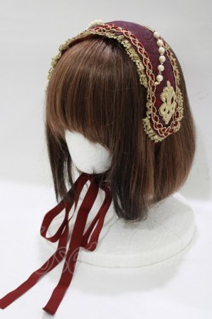 画像: ALICE and the PIRATES / Julietteボンネットヘッドドレス  エンジ H-25-12-21-051-PA-AC-NS-ZH
