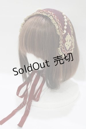 画像: ALICE and the PIRATES / Julietteボンネットヘッドドレス  エンジ H-25-12-21-051-PA-AC-NS-ZH