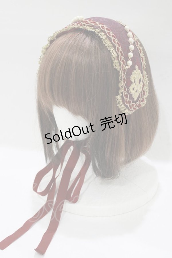 画像1: ALICE and the PIRATES / Julietteボンネットヘッドドレス  エンジ H-25-12-21-051-PA-AC-NS-ZH (1)