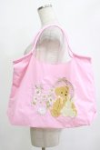画像1: m petit by misako / くま刺繍ショッピングバッグ  ピンク H-25-12-21-005-LO-ZA-NS-ZH (1)