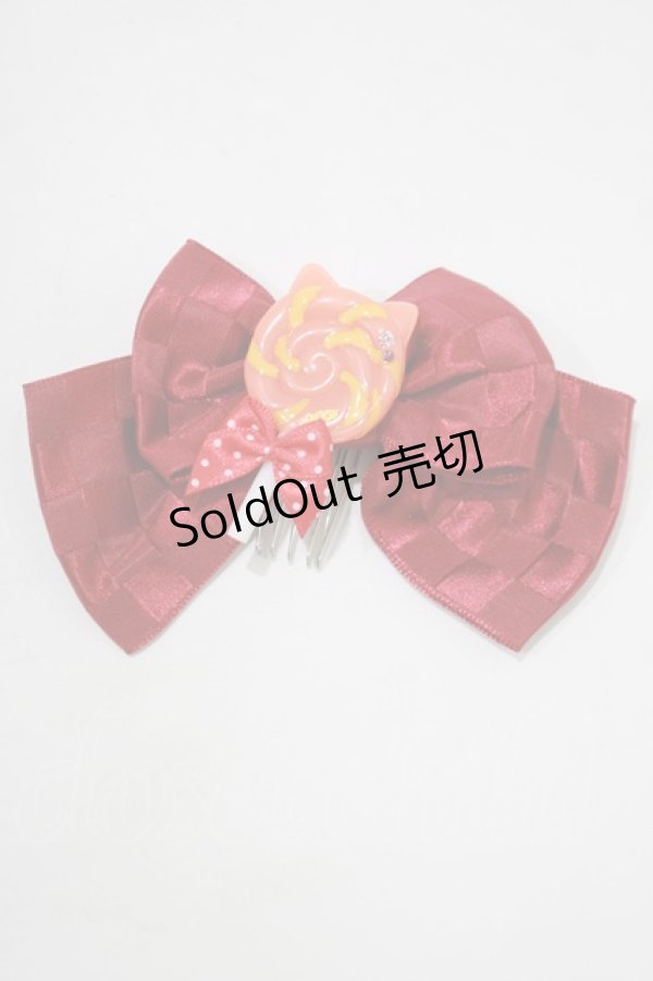 画像2: ALICE and the PIRATES / キャンディキャットリボンコーム  エンジ H-25-12-21-062-PA-AC-NS-ZH (2)