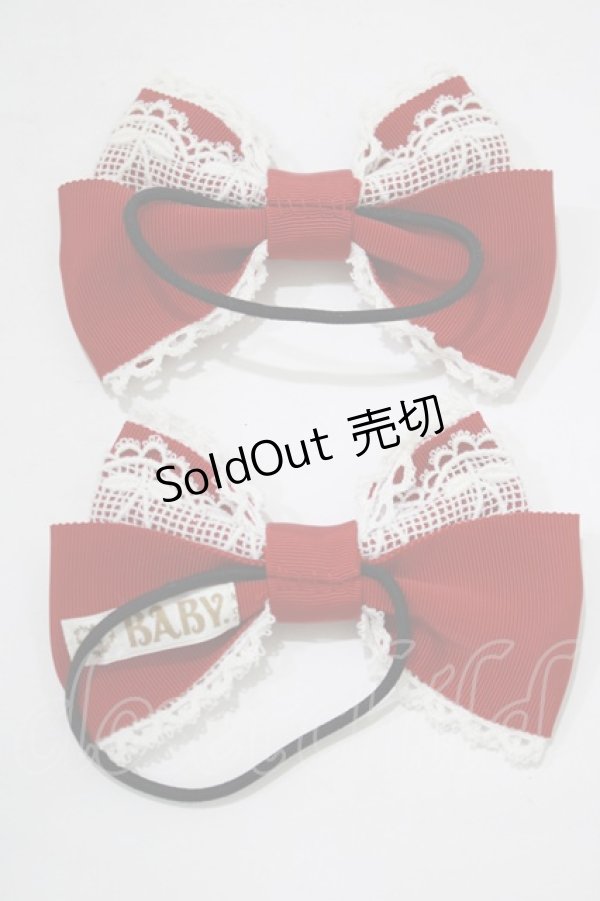 画像2: BABY,THE STARS SHINE BRIGHT / Cherish リボンゴム  エンジ H-25-12-21-064-BA-AC-NS-ZH (2)