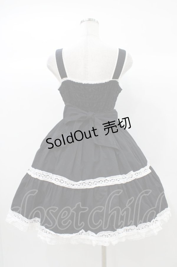画像2: Angelic Pretty / レースアップジャンパースカート Free ブラック H-25-12-21-1034-AP-OP-NS-ZH (2)