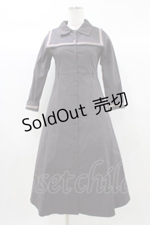 画像: Maison de FLEUR Petite Robe canone / セーラー衿付きワンピース S グレー H-25-12-21-1037-EL-OP-NS-ZH