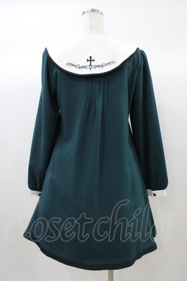 画像2: Amavel / クロス刺繍衿Aラインワンピース Free グリーン H-25-12-21-1042-CA-OP-NS-ZH (2)