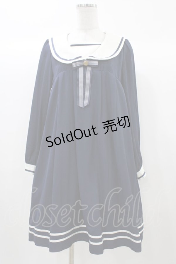 画像1: Amavel / Aラインセーラーワンピース Free ネイビー H-25-12-21-1043-CA-OP-NS-ZH (1)