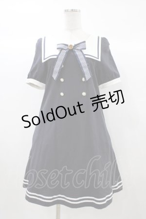 画像: Amavel / セーラーカットワンピース Free ネイビー H-25-12-21-1044-CA-OP-NS-ZH
