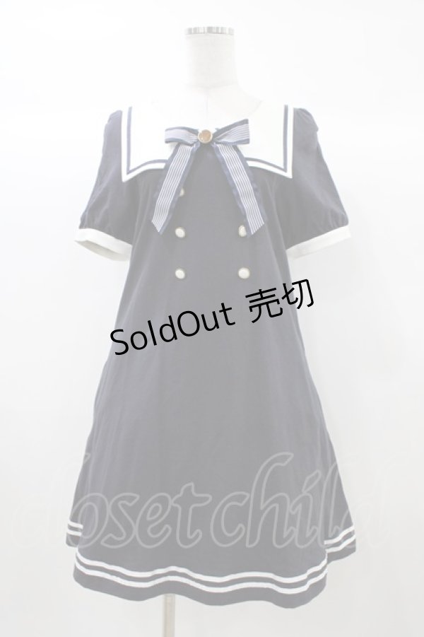 画像1: Amavel / セーラーカットワンピース Free ネイビー H-25-12-21-1044-CA-OP-NS-ZH (1)