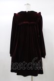 画像2: Ank Rouge / クロスくり抜きベロアワンピース M ボルドー H-25-12-21-1045-CA-OP-NS-ZH (2)