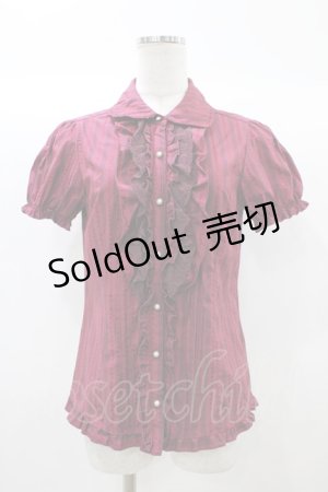 画像: axes femme / レジメンタルストライプブラウス M ワイン H-25-12-21-1054-AX-BL-NS-ZH