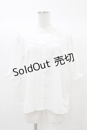 画像: m petit by misako / MSKデシンレースエリブラウス M ホワイト H-25-12-21-1058-LO-BL-NS-ZH