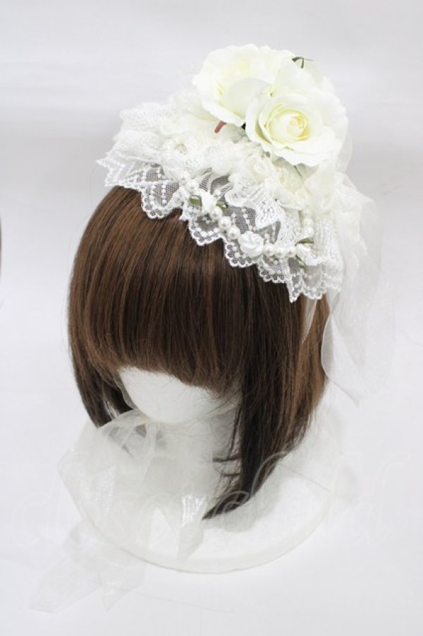 画像1: BABY,THE STARS SHINE BRIGHT / Fairina Roseヘッドドレス  オフ白 H-25-12-21-1017-BA-AC-NS-ZH (1)