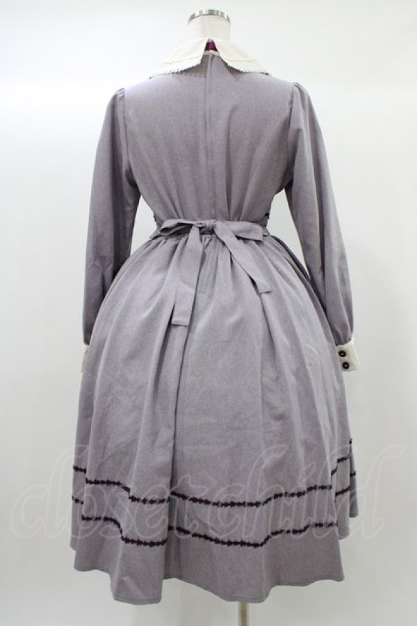 画像2: Innocent World / レナワンピース M グレイッシュバイオレット×濃パープル H-25-12-21-1027-IW-OP-NS-ZH (2)