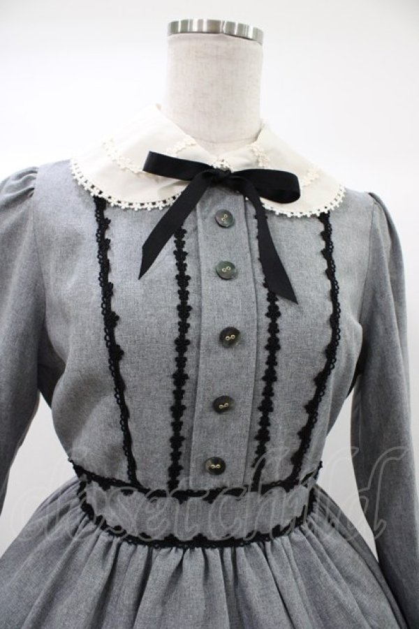 画像4: Innocent World / レナワンピース M グレー×クロ H-25-12-21-1028-IW-OP-NS-ZH (4)