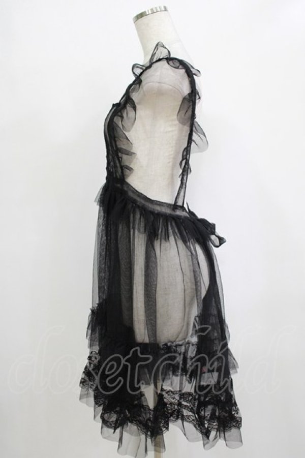 画像2: virally / 星名桜子 hsチュールエプロンジャンスカ L ブラック H-25-12-21-001-PU-OP-NS-ZH (2)