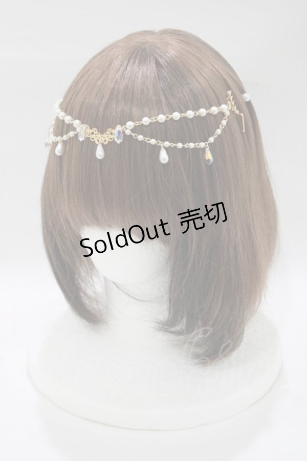 画像1: ALICE and the PIRATES / パールチェーンコーム  ゴールド H-25-12-21-066-PA-AC-NS-ZH (1)