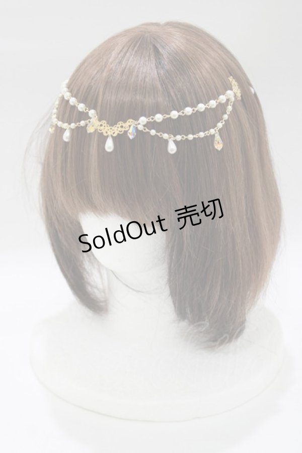 画像1: ALICE and the PIRATES / パールチェーンコーム  ゴールド H-25-12-21-067-PA-AC-NS-ZH (1)