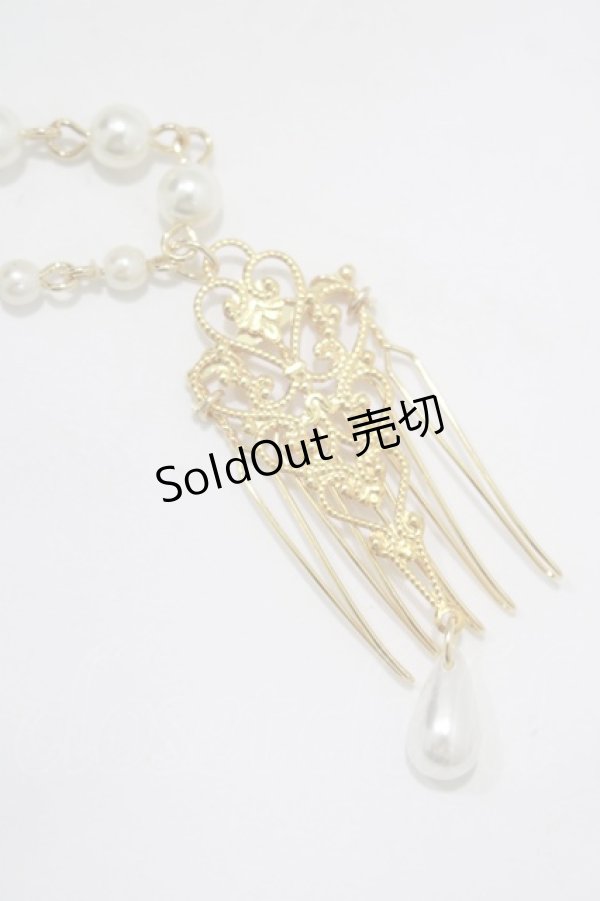 画像3: ALICE and the PIRATES / パールチェーンコーム  ゴールド H-25-12-21-067-PA-AC-NS-ZH (3)