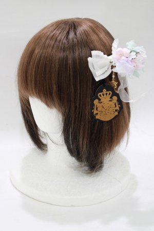 画像: ALICE and the PIRATES / あじさいのフリルリボンバレッタ  オフ白 H-25-12-21-069-PA-AC-NS-ZH