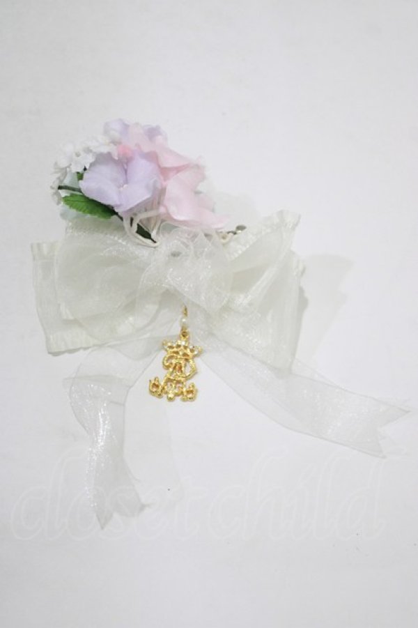 画像2: ALICE and the PIRATES / あじさいのフリルリボンバレッタ  オフ白 H-25-12-21-070-PA-AC-NS-ZH (2)