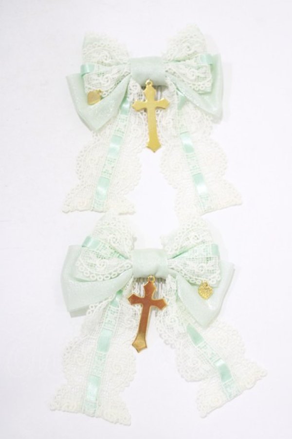 画像2: BABY,THE STARS SHINE BRIGHT / St.Cathedral〜ロザリオの誓い〜リボンコーム  ミント H-25-12-21-075-BA-AC-NS-ZH (2)