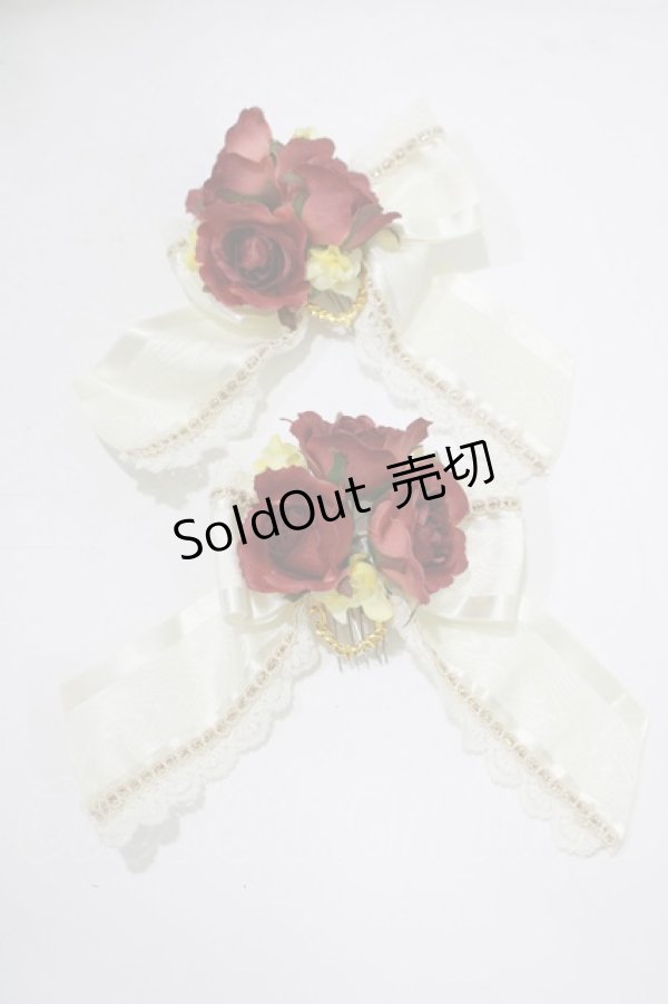 画像2: BABY,THE STARS SHINE BRIGHT / Lady Victorian Roseリボンコーム  オフ白 H-25-12-21-081-BA-AC-NS-ZH (2)