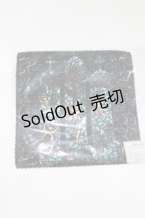 画像: ALICE and the PIRATES / Gloria 美しきガラス窓の聖女 柄タオルハンカチ  ブラック H-25-12-21-010-PA-ZA-NS-ZH