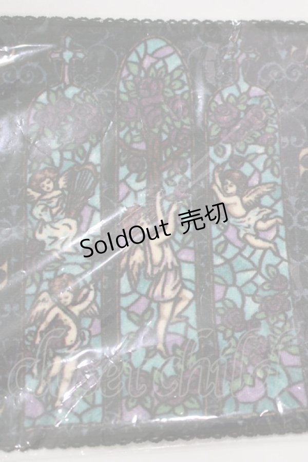 画像3: ALICE and the PIRATES / Gloria 美しきガラス窓の聖女 柄タオルハンカチ  ブラック H-25-12-21-010-PA-ZA-NS-ZH (3)