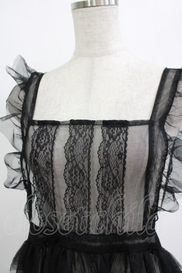 画像4: virally / 星名桜子 hsチュールエプロンジャンスカ L ブラック H-25-12-21-001-PU-OP-NS-ZH (4)