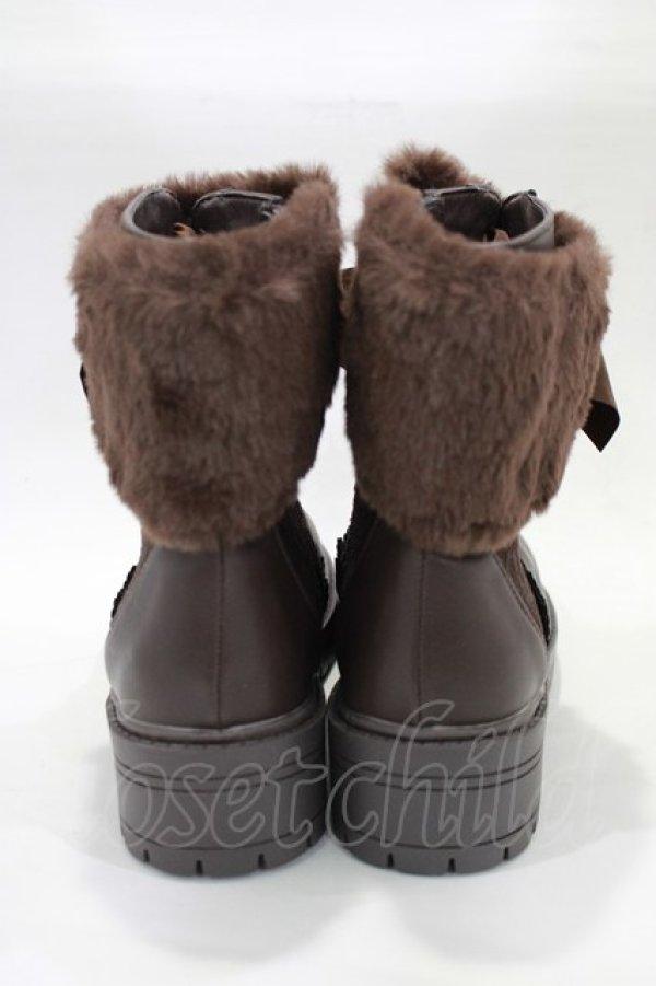 画像3: m petit by misako / ファー付きブーツ M/23cm〜23.5cm ブラウン H-25-12-21-013-LO-SH-NS-ZH (3)