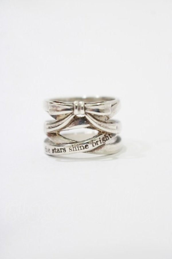 画像1: BABY,THE STARS SHINE BRIGHT / レースアップリボンリング 9号 シルバー925 H-25-12-21-027-BA-AC-NS-ZH (1)
