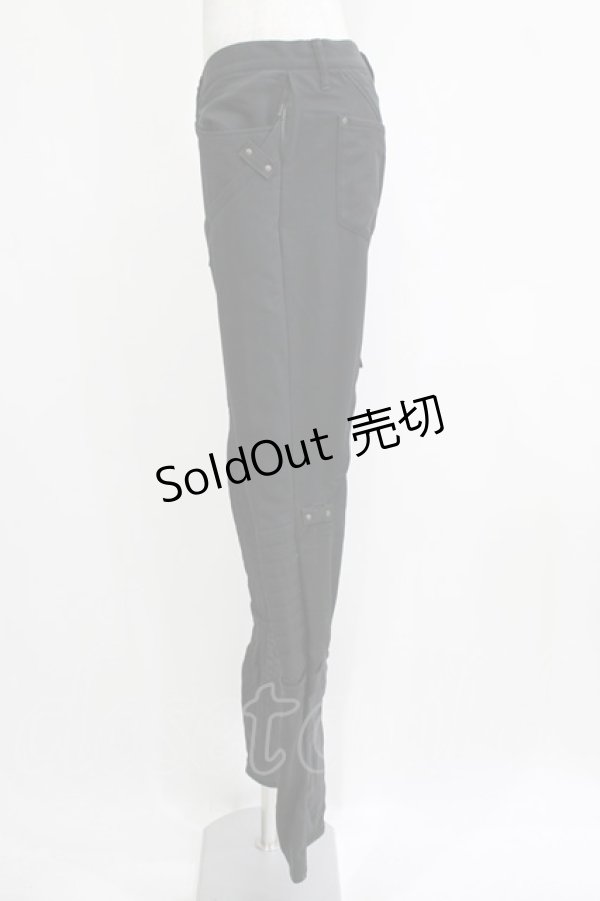 画像2: alice auaa / 切替風ストレートパンツ タグダメージにより表記なし ブラック H-25-12-22-023-AA-PA-KB-ZH (2)