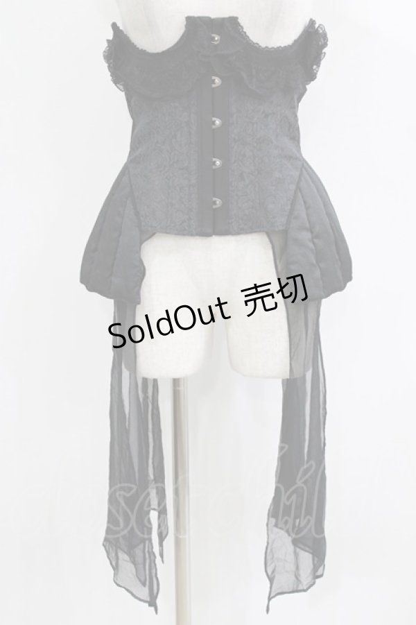 画像1: alice auaa / 寝具モチーフサイドシフォンビスチェ 3（約9号） ブラック H-25-12-22-026-AA-TO-KB-ZH (1)