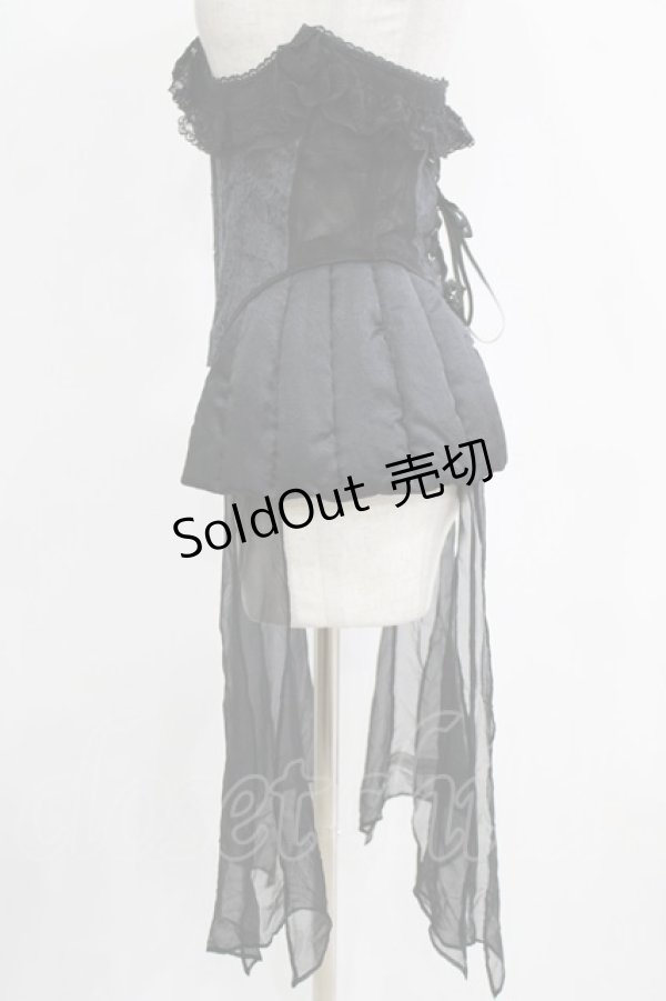 画像2: alice auaa / 寝具モチーフサイドシフォンビスチェ 3（約9号） ブラック H-25-12-22-026-AA-TO-KB-ZH (2)