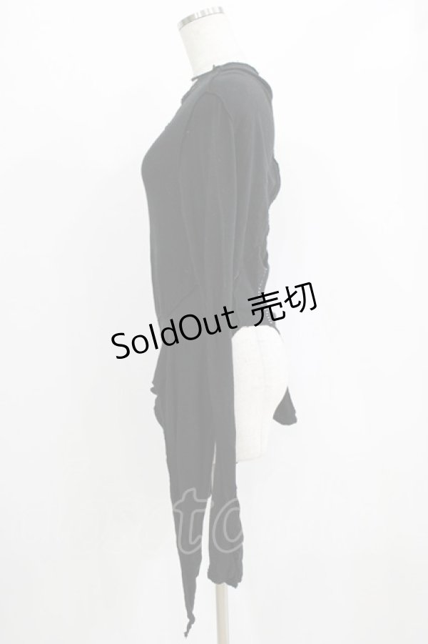 画像2: alice auaa / コットンニットダメージカットソー  ブラック H-25-12-22-031-AA-TO-KB-ZH (2)