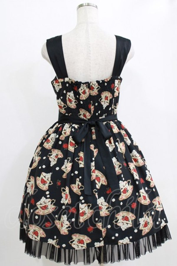 画像3: abilletage / シュガーカップ柄ジャンパースカート  ブラック H-25-12-22-003-GO-OP-KB-ZH (3)