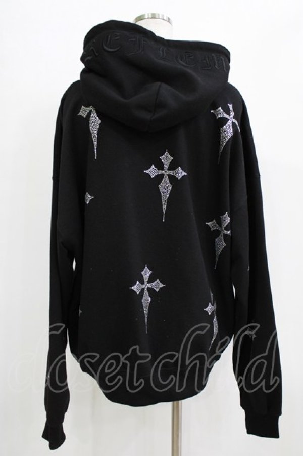 画像3: REFLEM / クロス総柄ラインストーンZIPパーカー  ブラック H-25-12-22-035-PU-TO-KB-ZH (3)