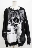 画像1: REFLEM / REFLEM×DEATH NOTE ダメージニットソー(弥 海砂)  ブラック H-25-12-22-036-PU-TO-KB-ZH (1)