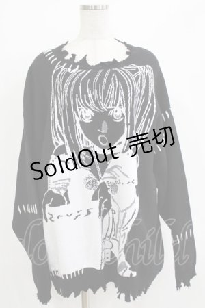 画像: REFLEM / REFLEM×DEATH NOTE ダメージニットソー(弥 海砂)  ブラック H-25-12-22-036-PU-TO-KB-ZH