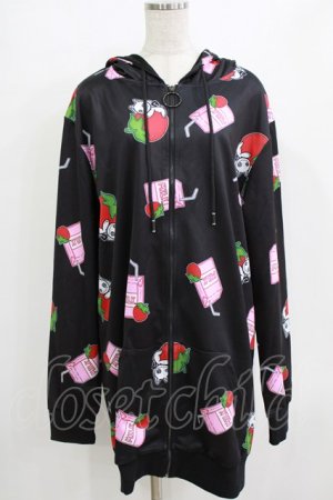 画像: NieR Clothing / 総柄ZIPパーカー  いちごみるく/Nierちゃん H-25-12-22-037-PU-TO-KB-ZH