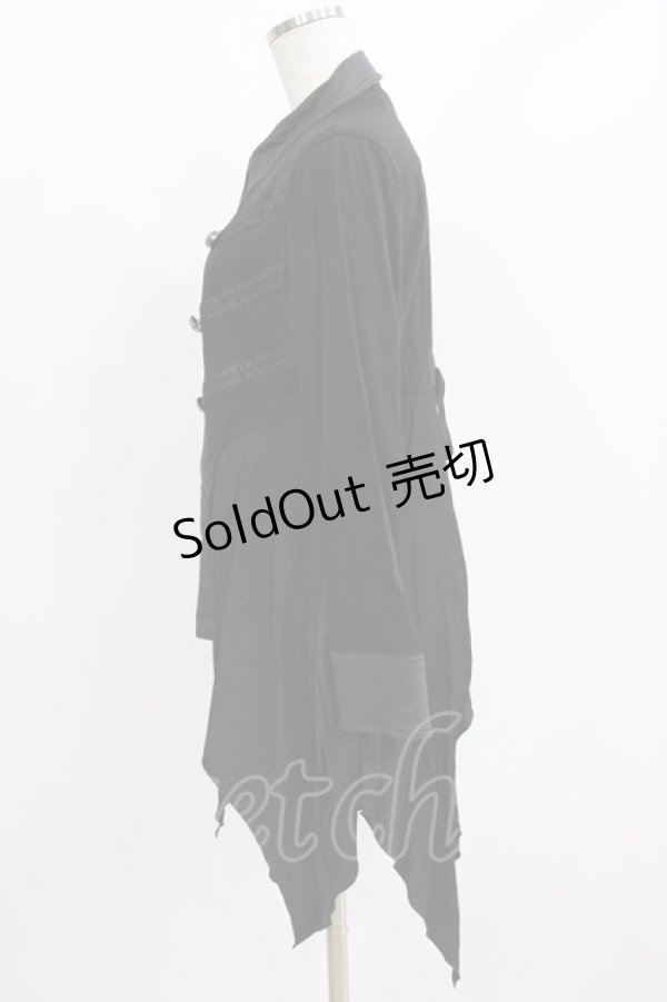 画像2: ALGONQUINS / レイヤード風切替シャツ  ブラック H-25-12-22-040-AL-BL-KB-ZH (2)