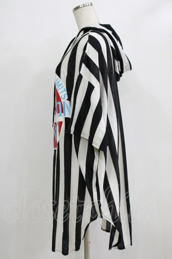 画像2: HELL CAT PUNKS / 半袖BIGプルパーカー  黒×白 H-25-12-22-041-PU-TO-KB-ZH (2)