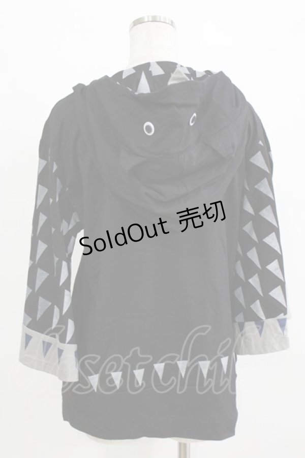 画像3: 西麻布サーカス団 / プリントスリーブプルパーカー  黒 H-25-12-22-044-HN-TO-KB-ZH (3)