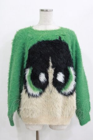 画像: Candy Stripper / THE POWERPUFF GIRLS FACE KNIT  GREEN(BUTTERCUP) H-25-12-22-045-PU-TO-KB-ZH